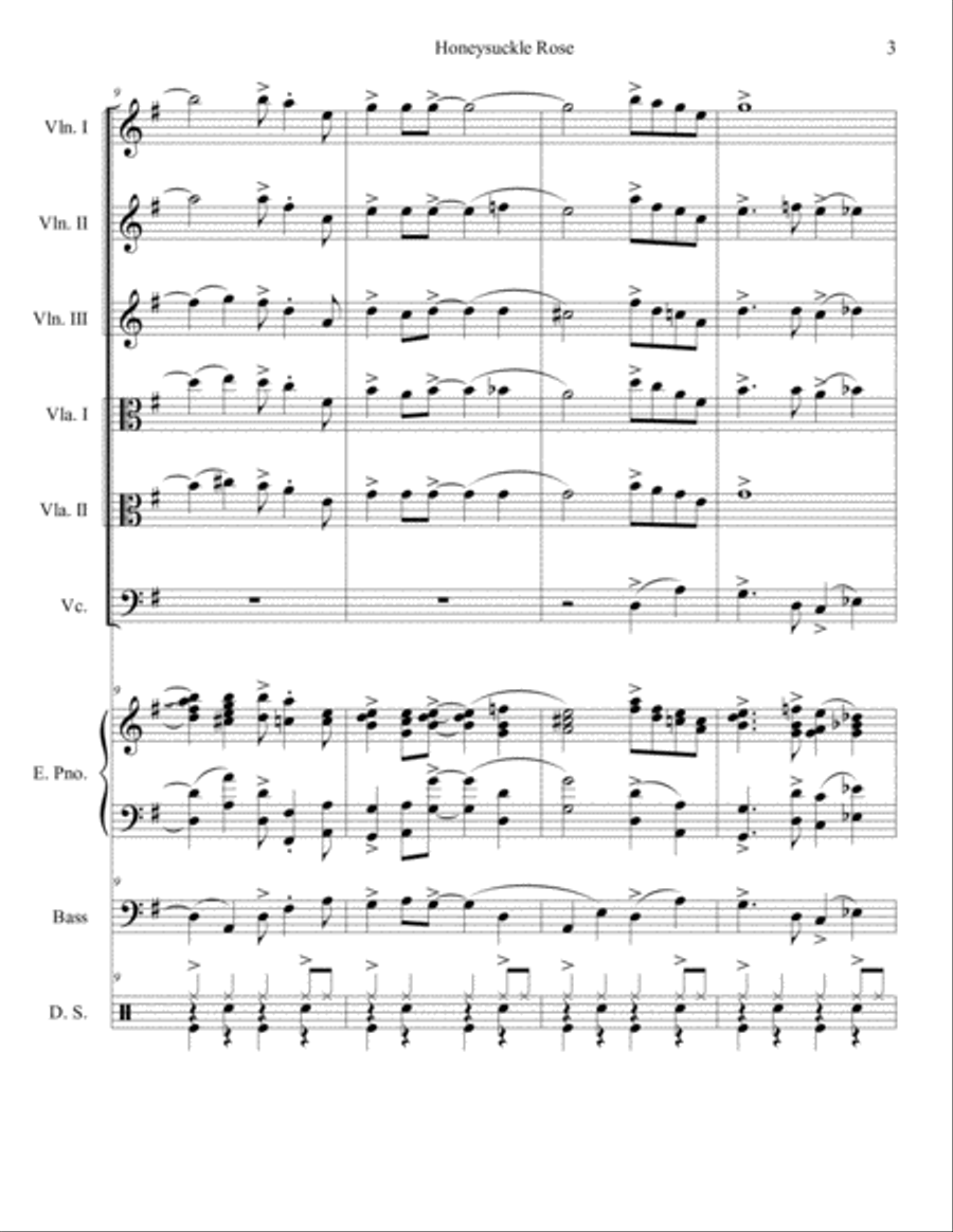 Honeysuckle Rose Set of Parts scores gallery preview page 3
