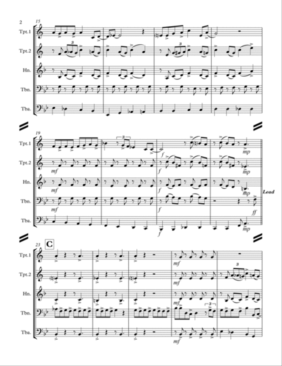 Boogie Woogie Santa Claus Brass Ensemble scores gallery preview page 3