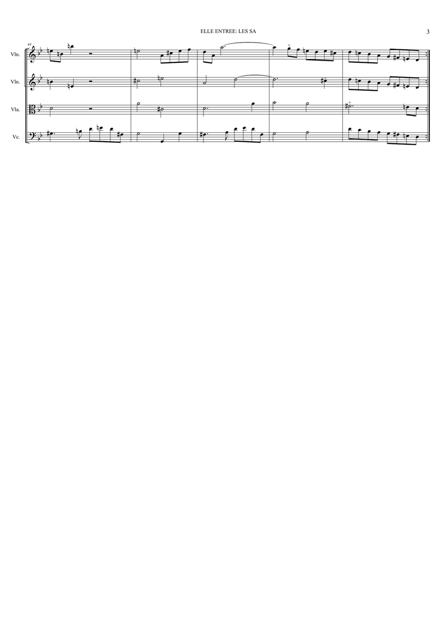 Les Indes Galantes - Les Sauvages String Quartet scores gallery preview page 5