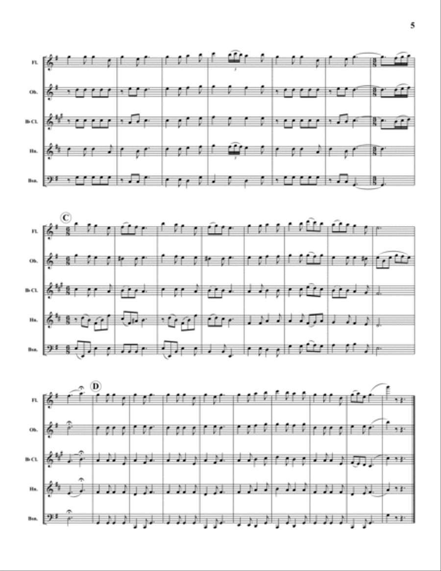 Christmas Suite 2 Woodwind Quintet scores gallery preview page 5
