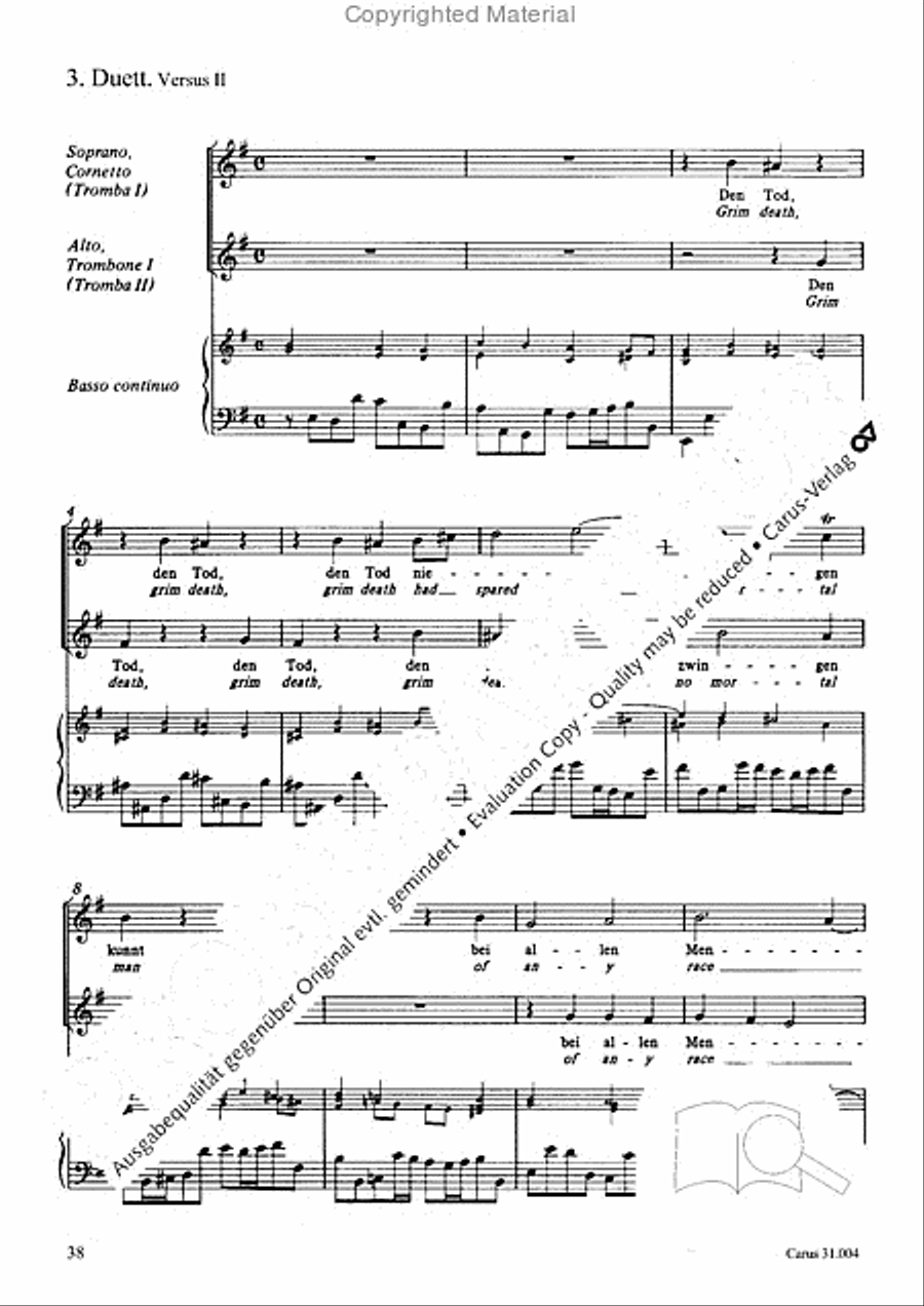 Christ lay in death's cold prison (Christ lag in Todesbanden) 4-Part scores gallery preview page 36