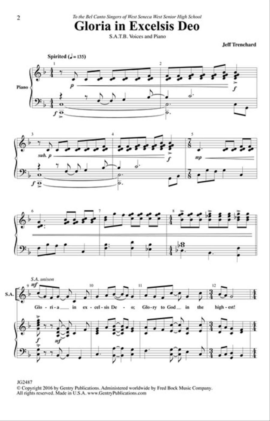 Gloria in Excelsis Deo 4-Part scores gallery preview page 2