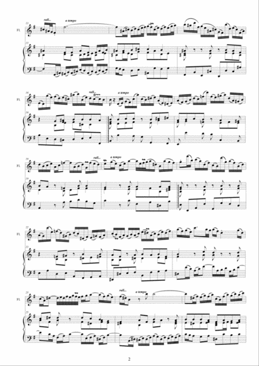 Bach - Flute Sonata in E minor BWV 1034 for Flute and Harpsichord (or Piano) Flute Solo scores gallery preview page 2