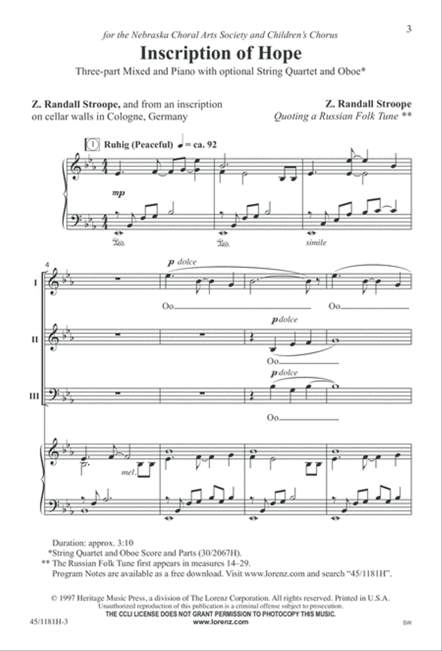 Contemporary Choral Classics 3-Part scores gallery preview page 3