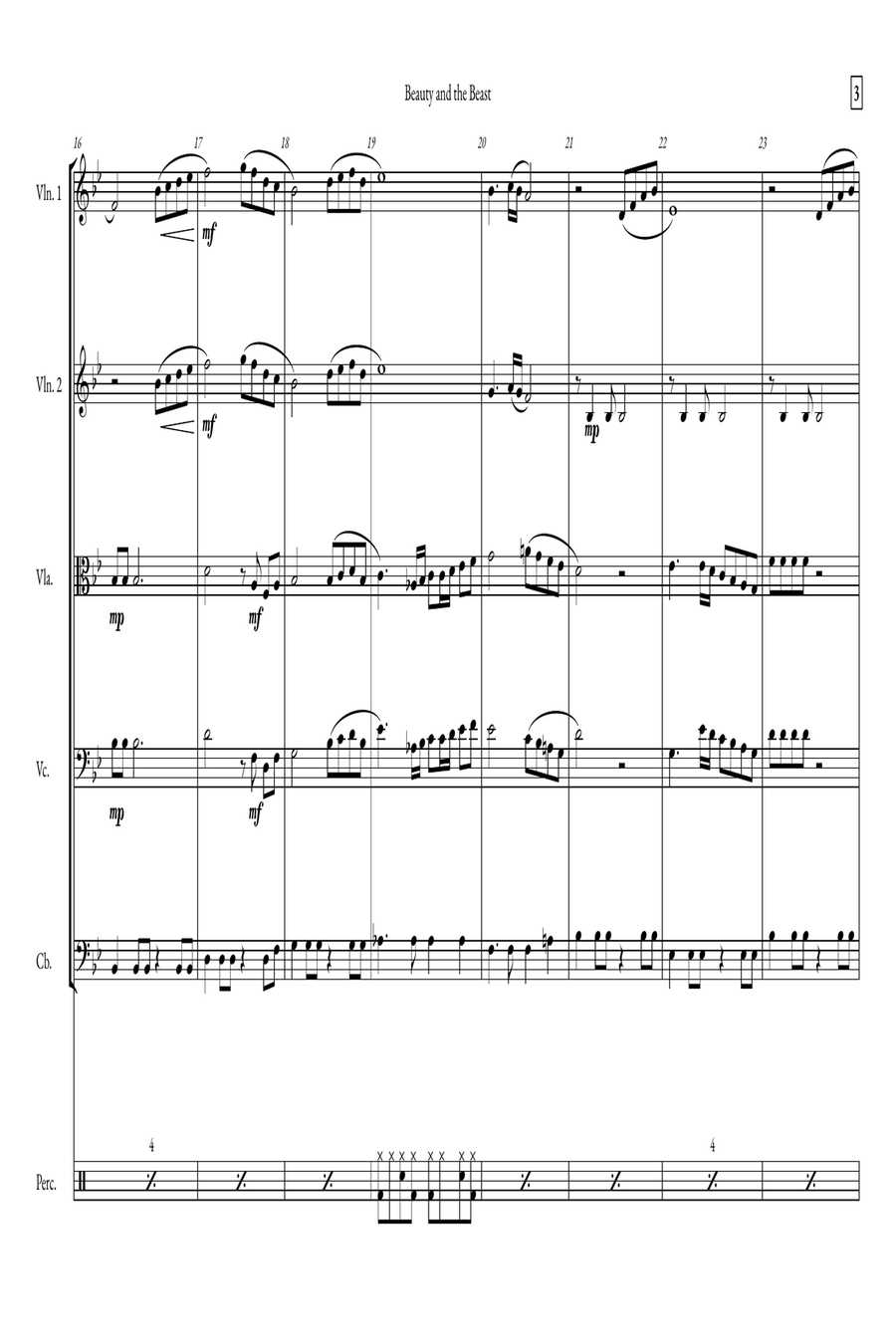 Beauty And The Beast Small Ensemble scores gallery preview page 3