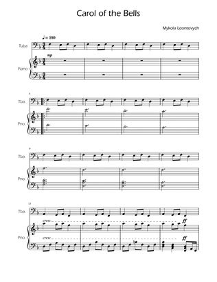 Book cover for Carol of the Bells - Tuba Solo w/ Piano