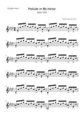 Prelude in Bb minor - BWV 999 - English Horn