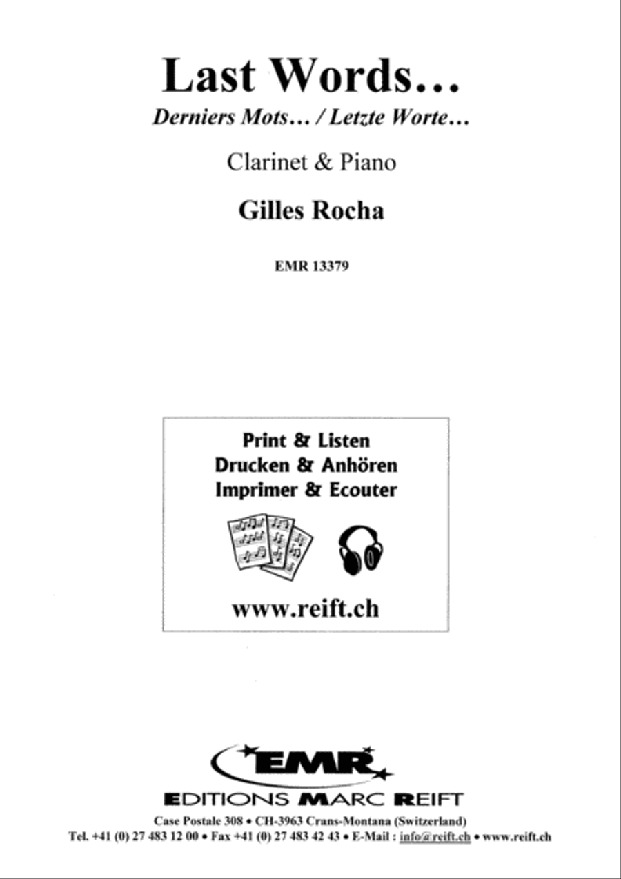 Last Words... Last Words... Clarinet Solo scores gallery preview page 2