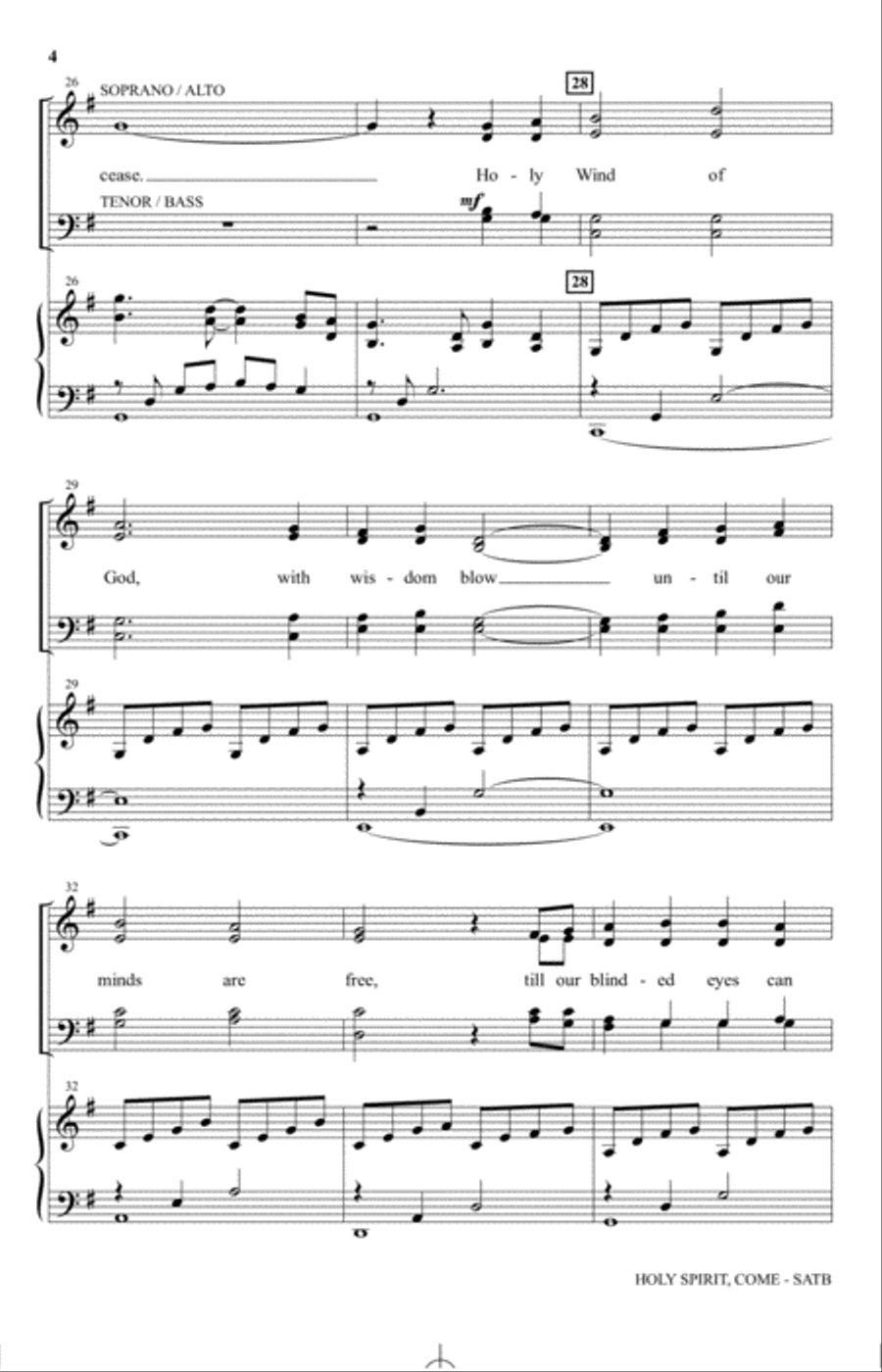 Holy Spirit, Come 4-Part scores gallery preview page 3