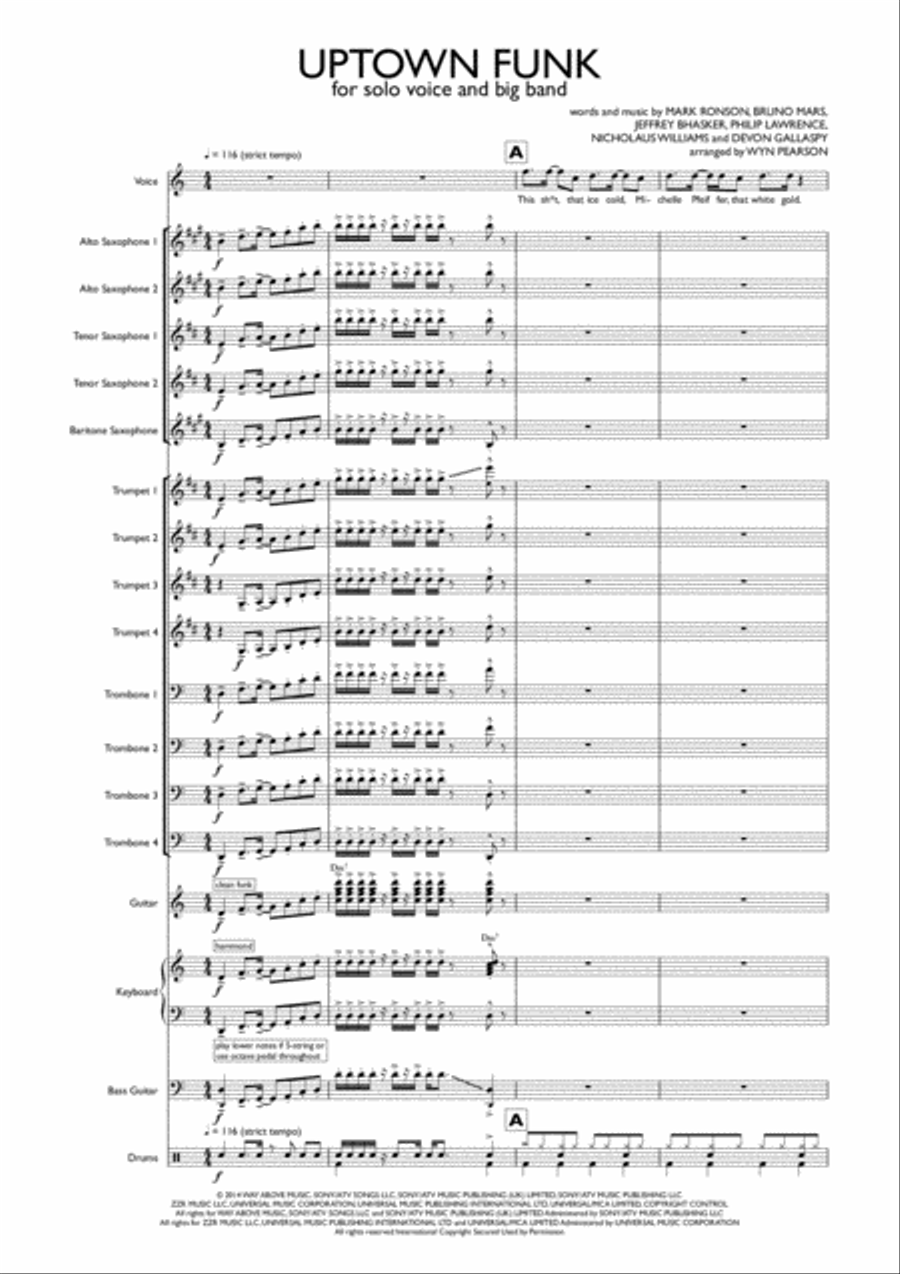 Uptown Funk Uptown Funk Jazz Ensemble scores gallery preview page 2