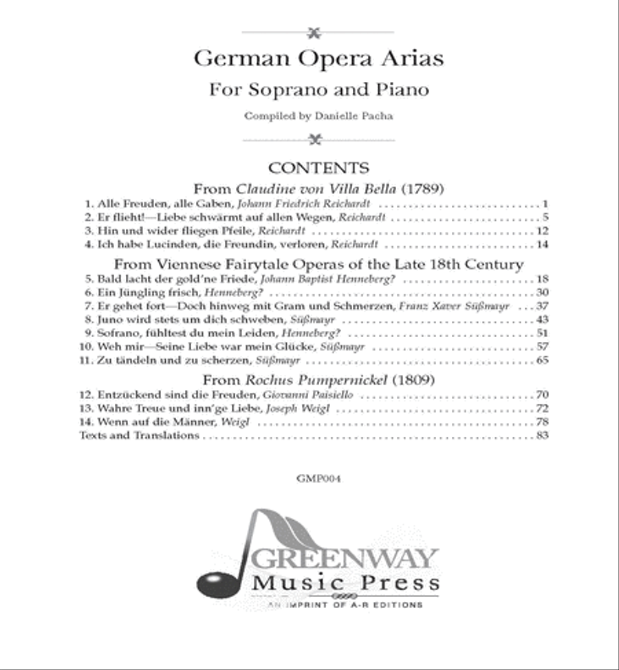 German Opera Arias for Soprano and Piano Voice Solo scores gallery preview page 2