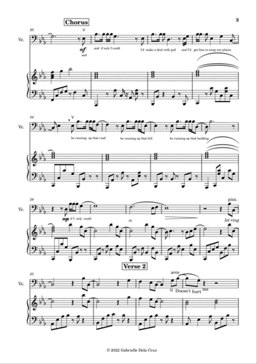 Running Up That Hill Piano scores gallery preview page 3