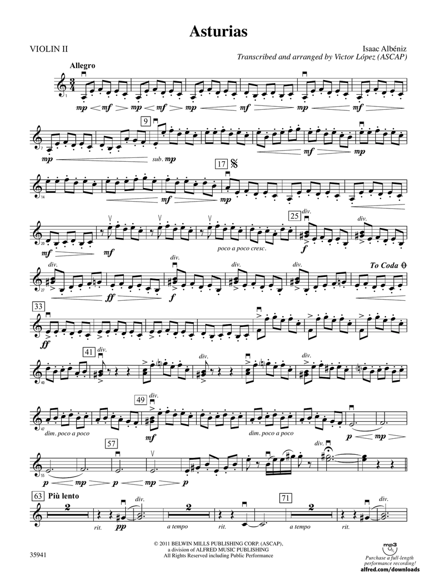 Asturias: 2nd Violin