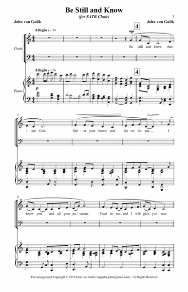 Be Still and Know - for SATB Choir image number null