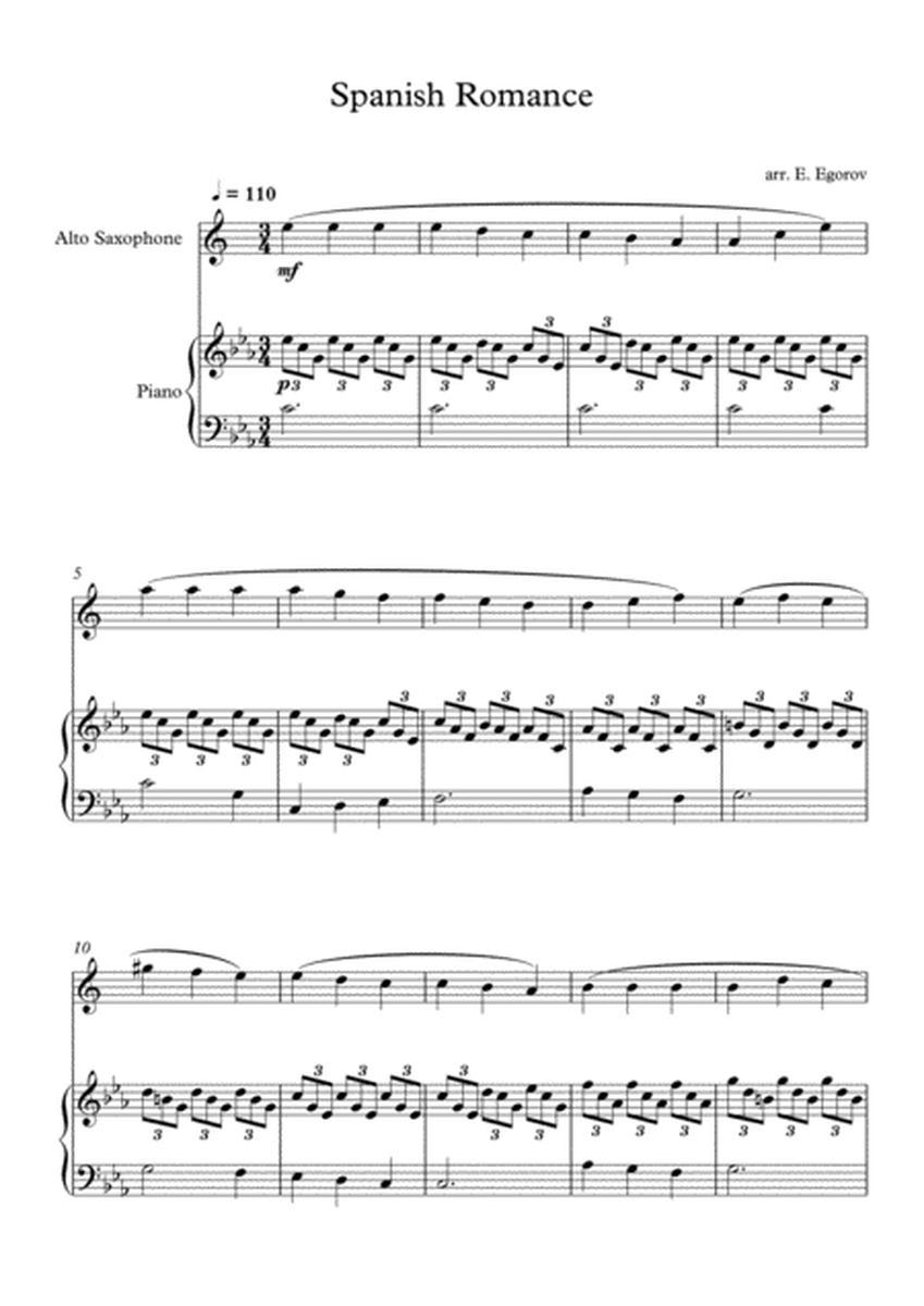 Spanish Romance, For Alto Saxophone & Piano image number null