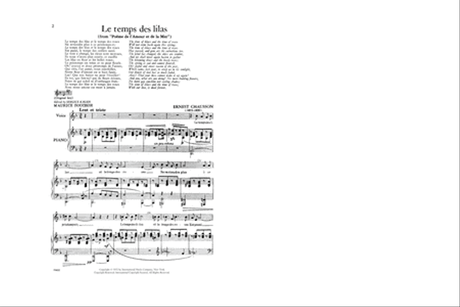 Le Temps Des Lilas (F. & E.): High High Voice scores gallery preview page 2