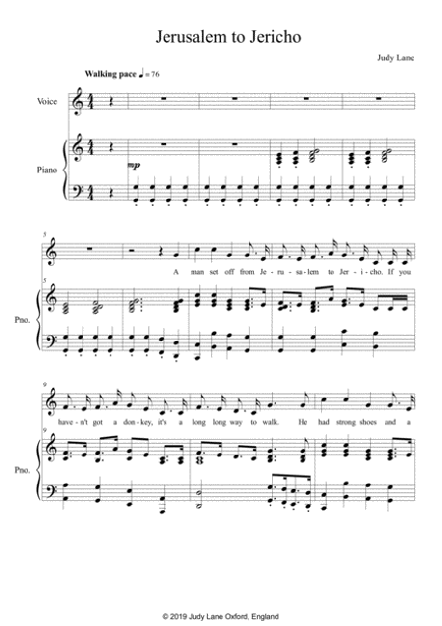 Jerusalem To Jericho - A musical adaptation of the Parable Of The Good Samaritan for children Voice scores gallery preview page 3