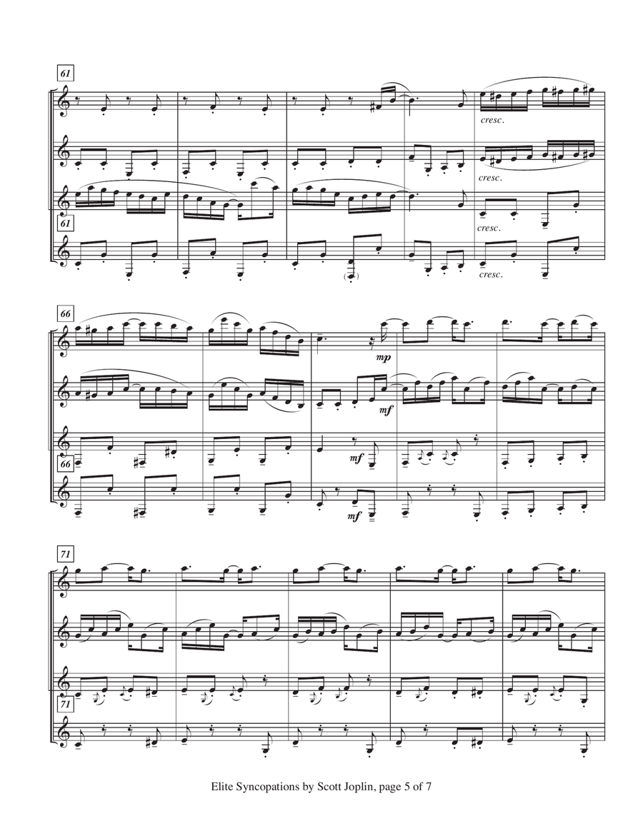 Elite Syncopations Clarinet Quartet scores gallery preview page 6