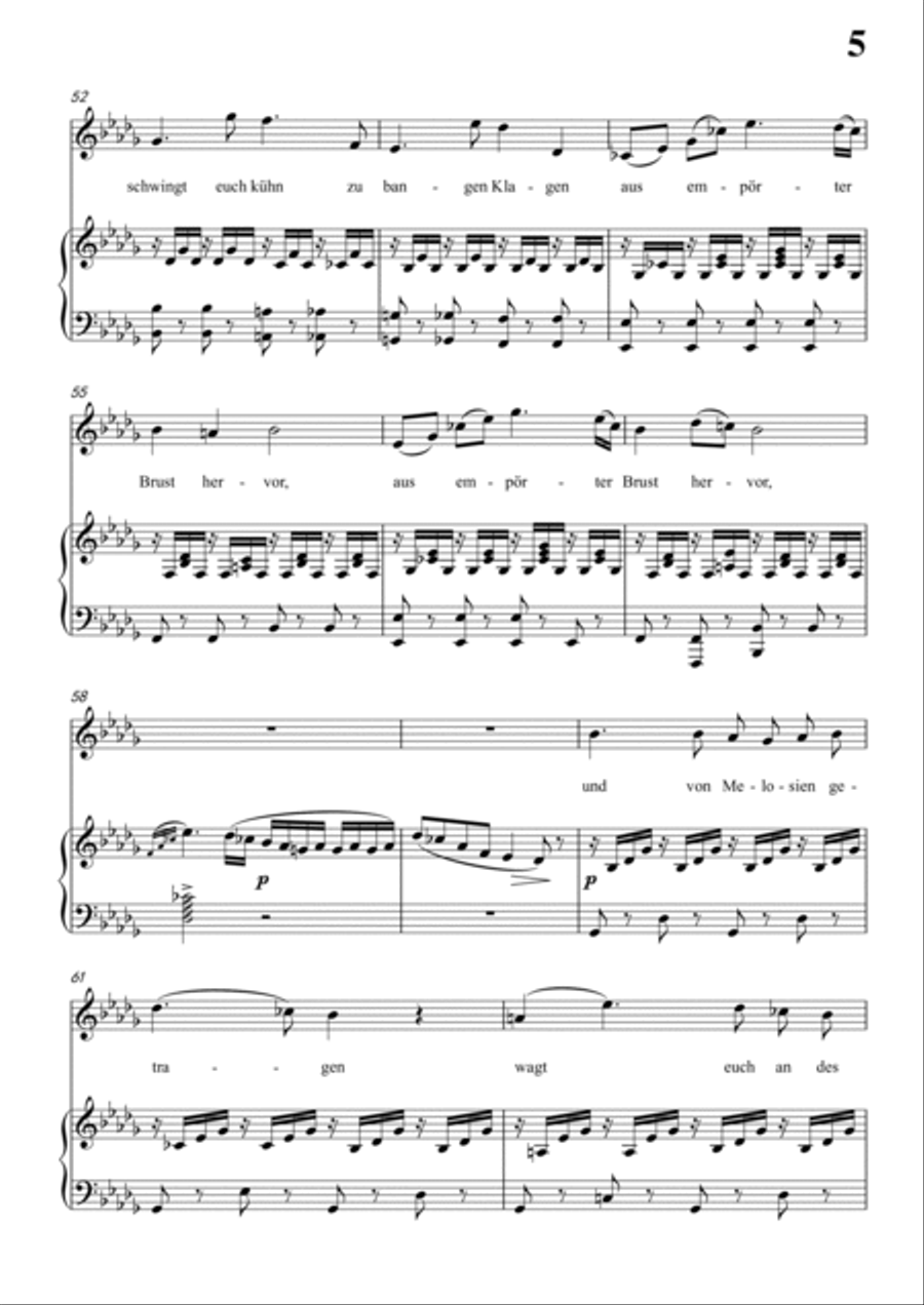Schubert-Epistel(Herrn Joseph Spaun) in bE minor,D.749,for Vocal and Piano Voice scores gallery preview page 6