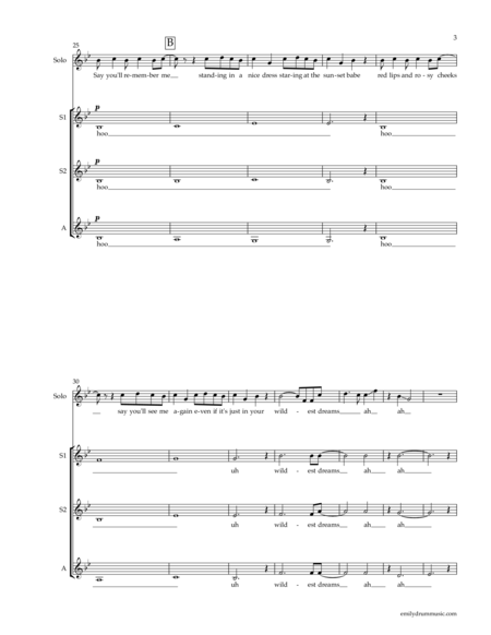 Wildest Dreams by Taylor Swift Choir - Digital Sheet Music