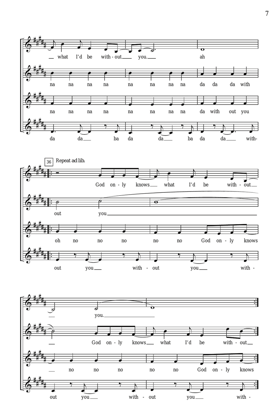 God Only Knows (arr. Deke Sharon) SSA scores gallery preview page 5
