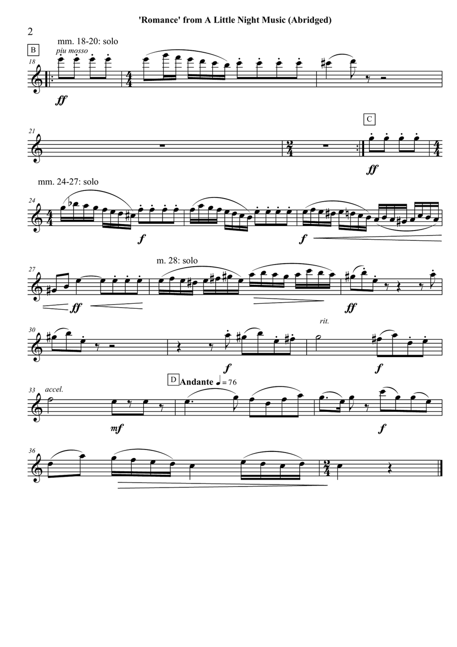 Romanze from Eine Kleine Nachtmusik: for mixed woodwind ensemble Woodwind Ensemble scores gallery preview page 6