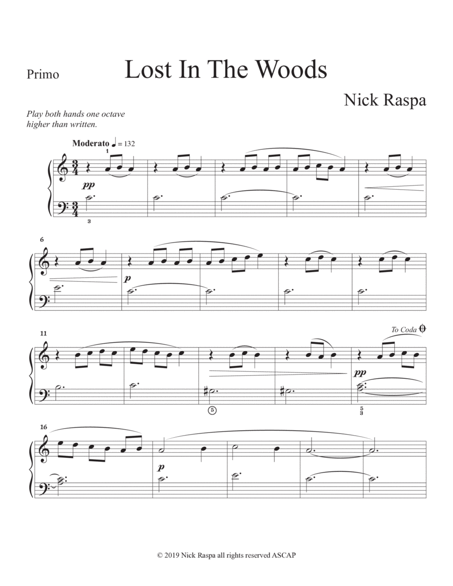 Lost in the Woods (1 piano 4 hands) Primo image number null