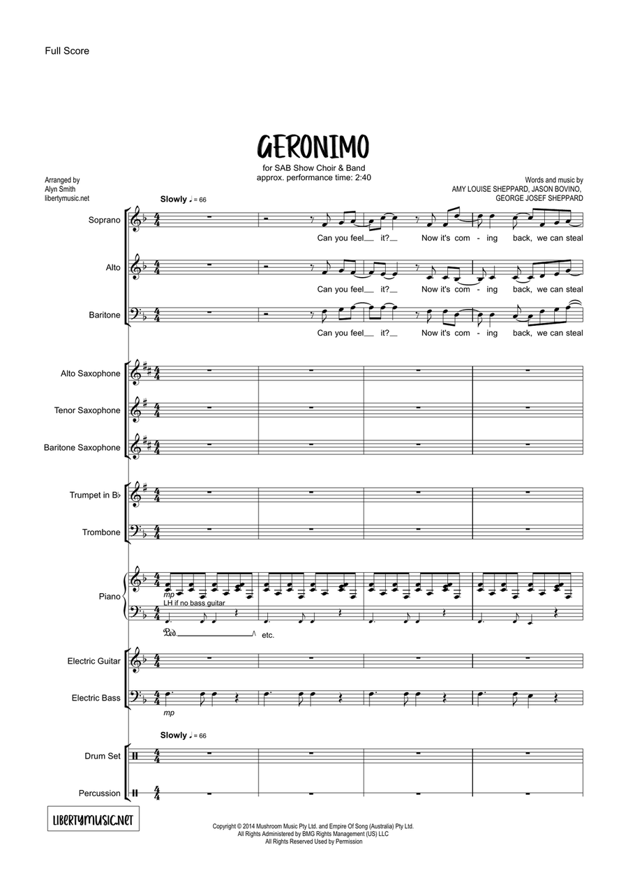 Geronimo 3-Part scores gallery preview page 1