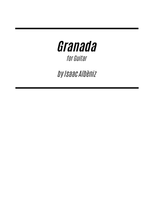 Book cover for Granada (for Solo Guitar) (Melody only)