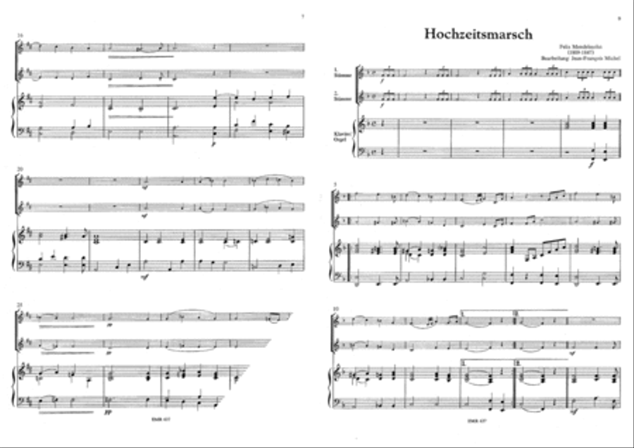 Ave Verum (Mozart) / Trumpet Tune (Purcell) / Hochzeitsmarsch (Mendelssohn) Brass Ensemble scores gallery preview page 4