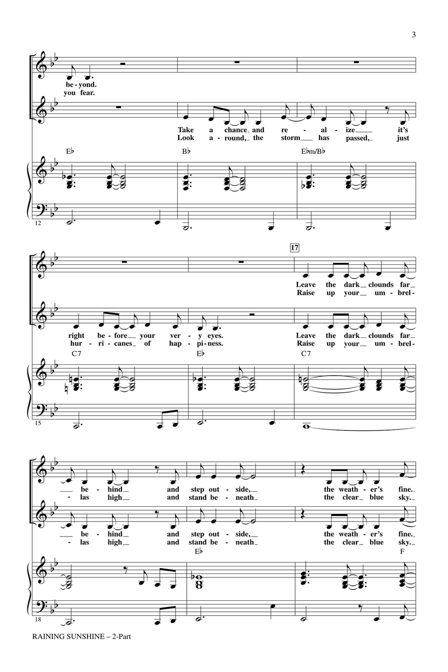 Raining Sunshine (from Cloudy With A Chance Of Meatballs) 2-Part scores gallery preview page 2