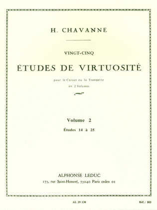 Chavanne 25 Etudes De Virtuosite Volume 2 14 A 25 Trumpet Or Cornet Bk