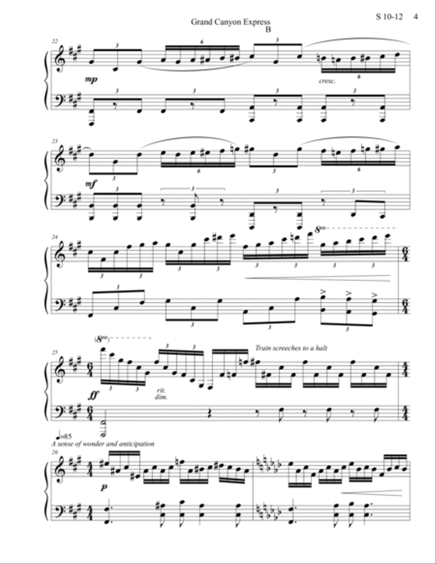 Grand Canyon Express Piano Solo scores gallery preview page 4