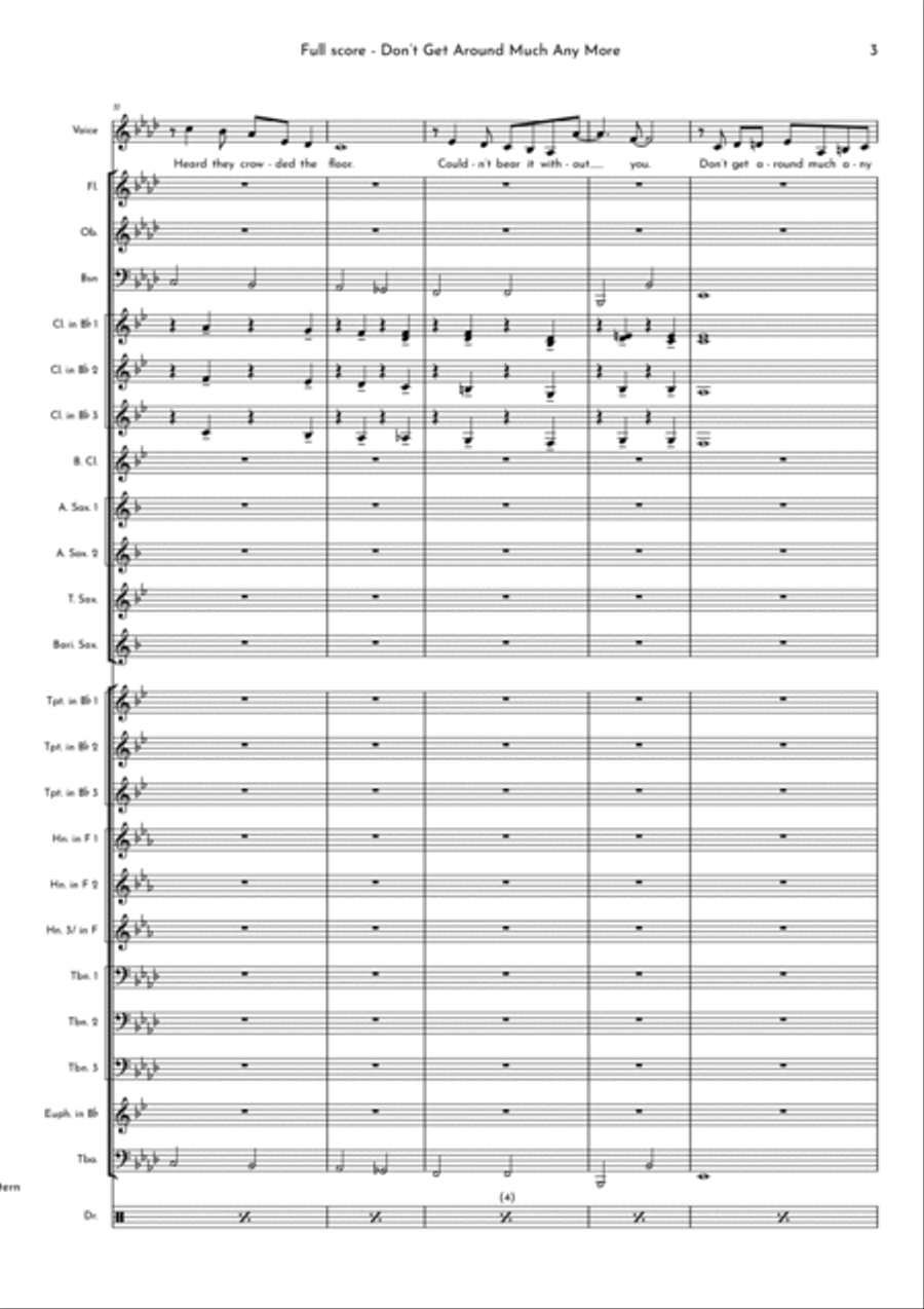 Don't Get Around Much Anymore Concert Band scores gallery preview page 3