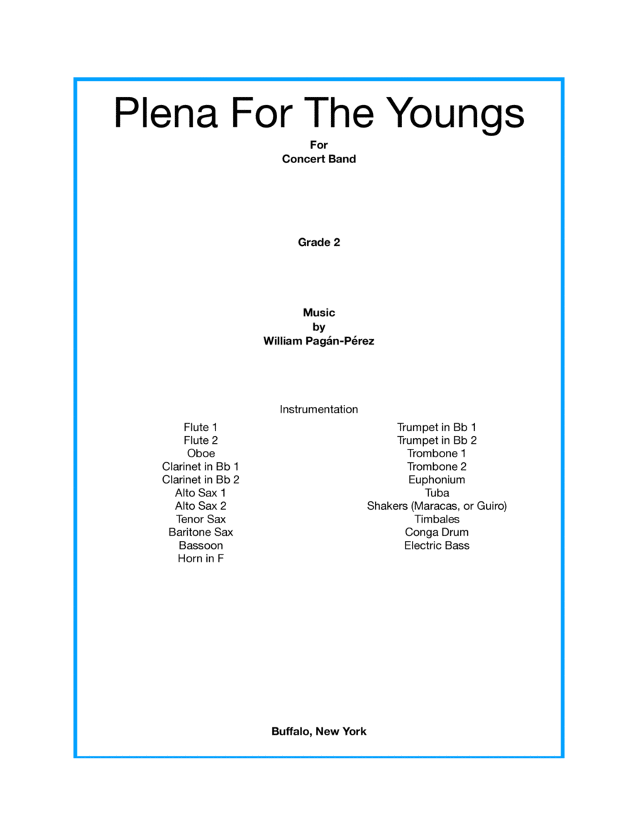 Plena For The Youngs Concert Band scores gallery preview page 1