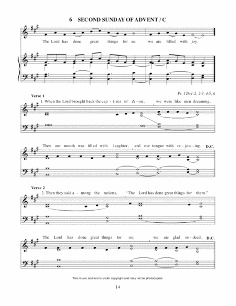 Lectionary Psalms for Advent and Christmas Unison Choir scores gallery preview page 15