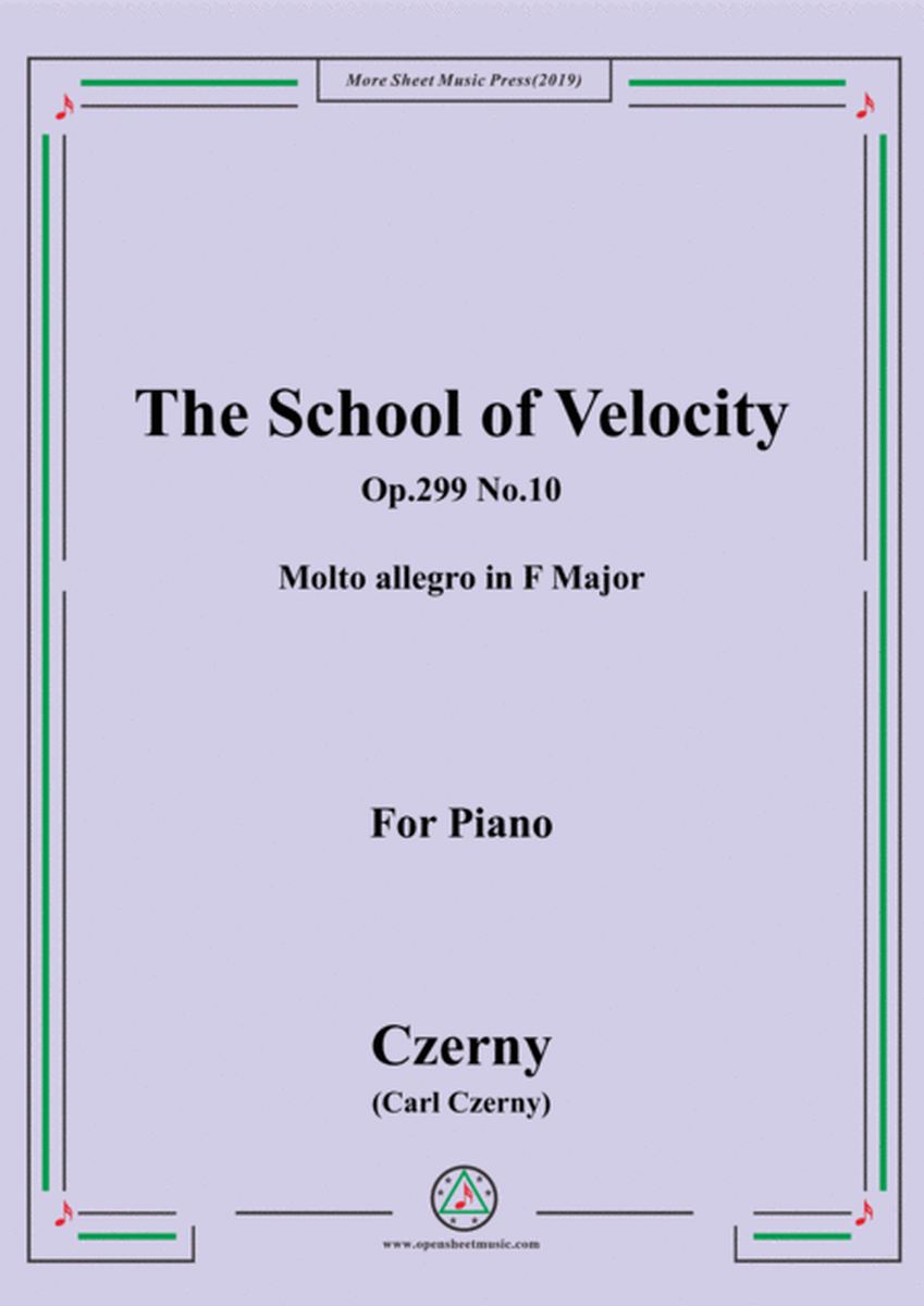 Czerny-The School of Velocity,Op.299 No.10,Molto allegro in F Major,for Piano image number null