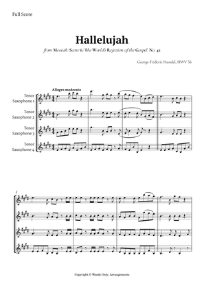 Book cover for Hallelujah from Messiah by Handel for Tenor Sax Quartet