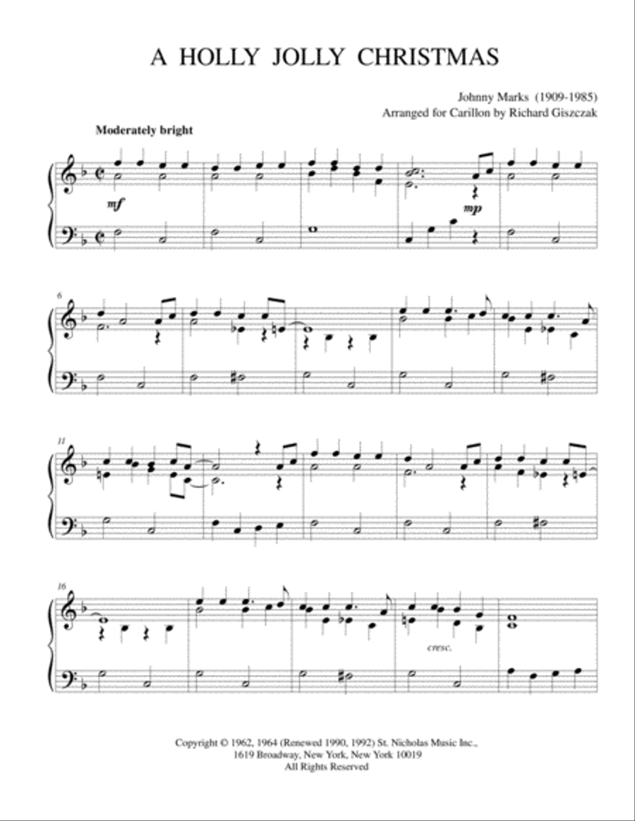 A Holly Jolly Christmas Carillon scores gallery preview page 1