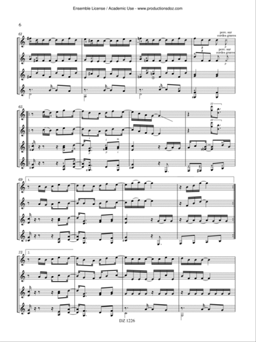 Couleur calypso Couleur calypso Guitar Ensemble scores gallery preview page 6