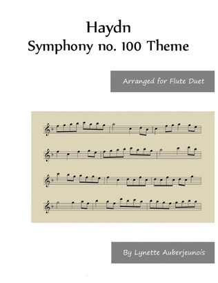 Book cover for Symphony no. 100 Theme - Flute Duet