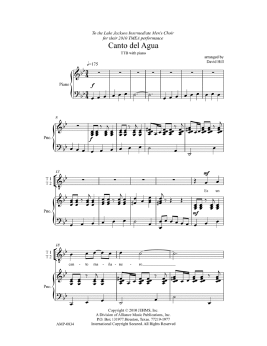 Canto del Agua TTB scores gallery preview page 6