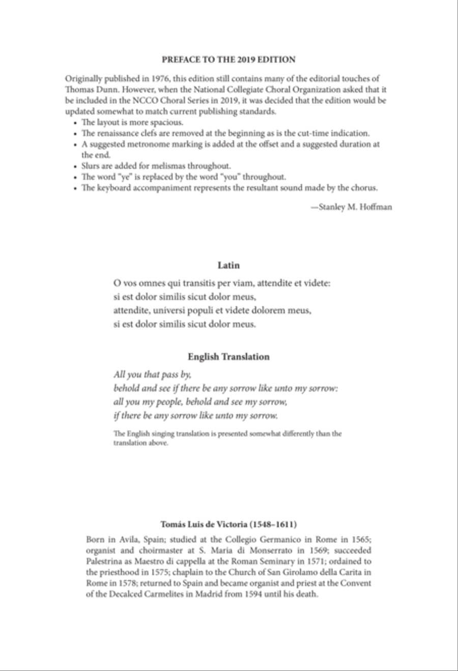 O vos omnes (O ye people) 4-Part scores gallery preview page 2