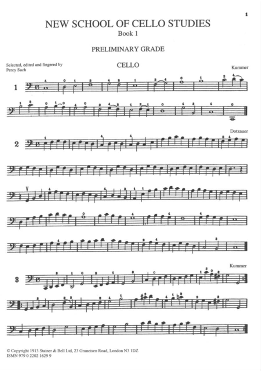 New School of Cello Studies. Book 1 Cello scores gallery preview page 2