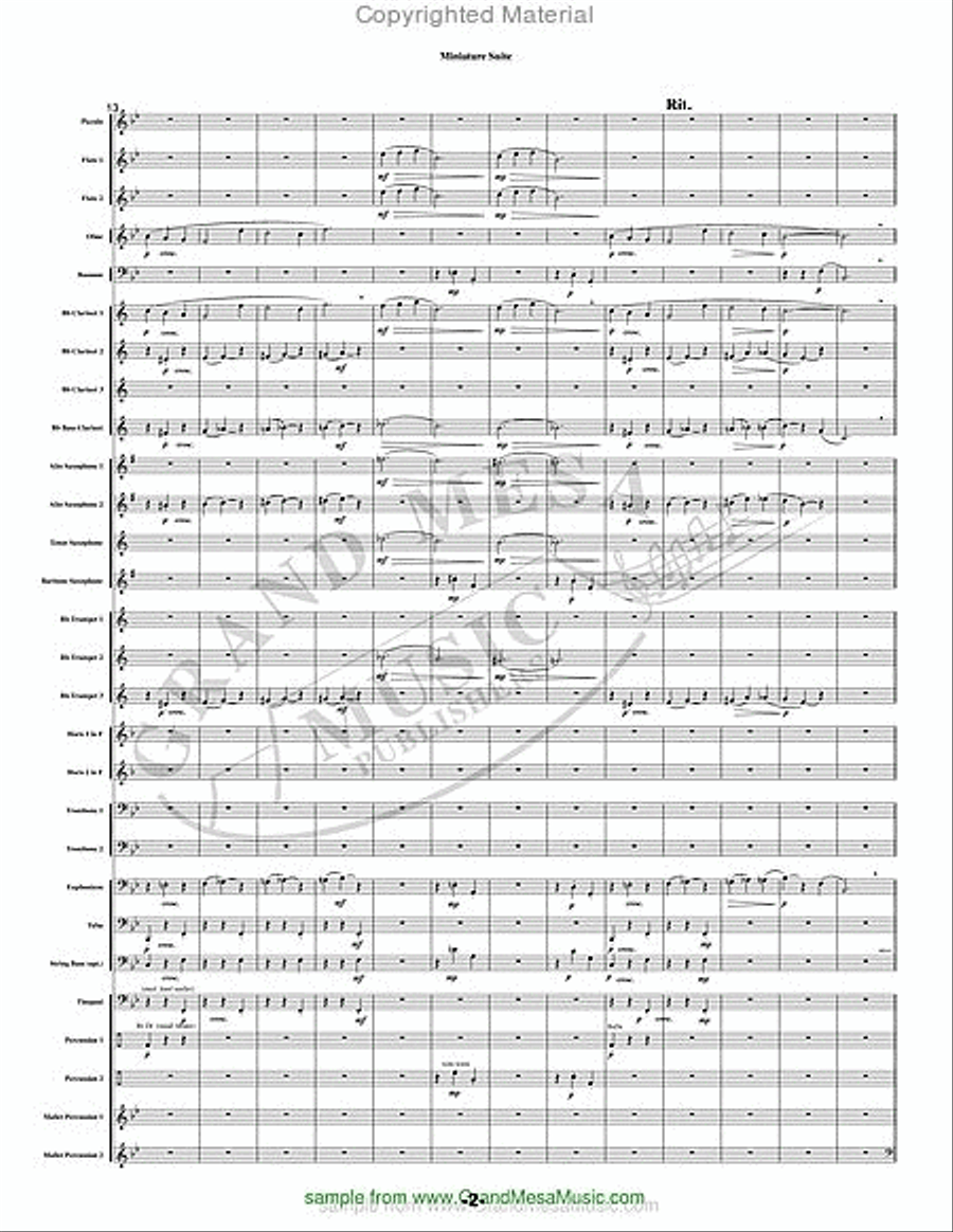 Miniature Suite Concert Band scores gallery preview page 3
