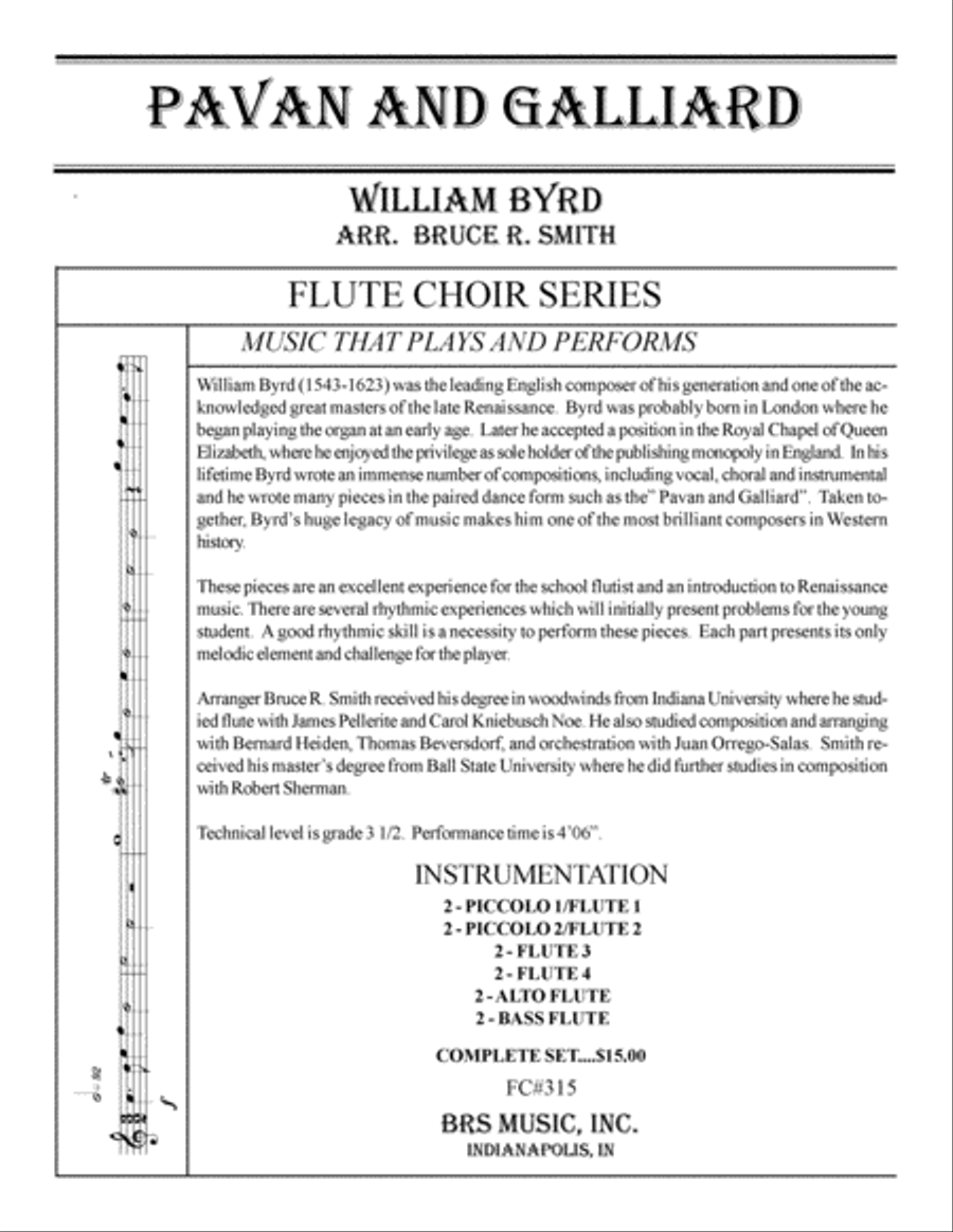 Pavan and Galliard Pavan and Galliard Flute Choir scores gallery preview page 1