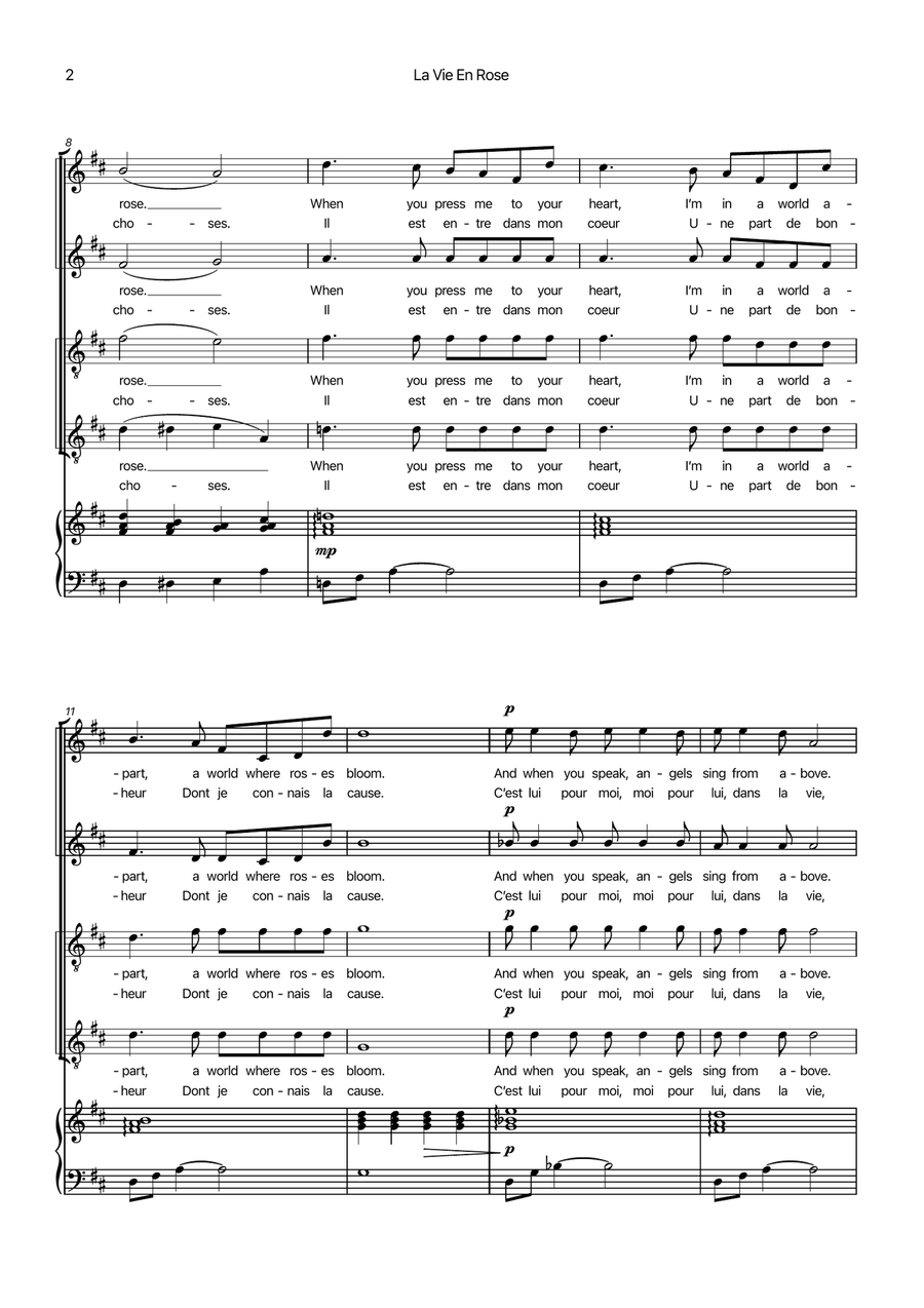 La Vie En Rose 4-Part scores gallery preview page 2