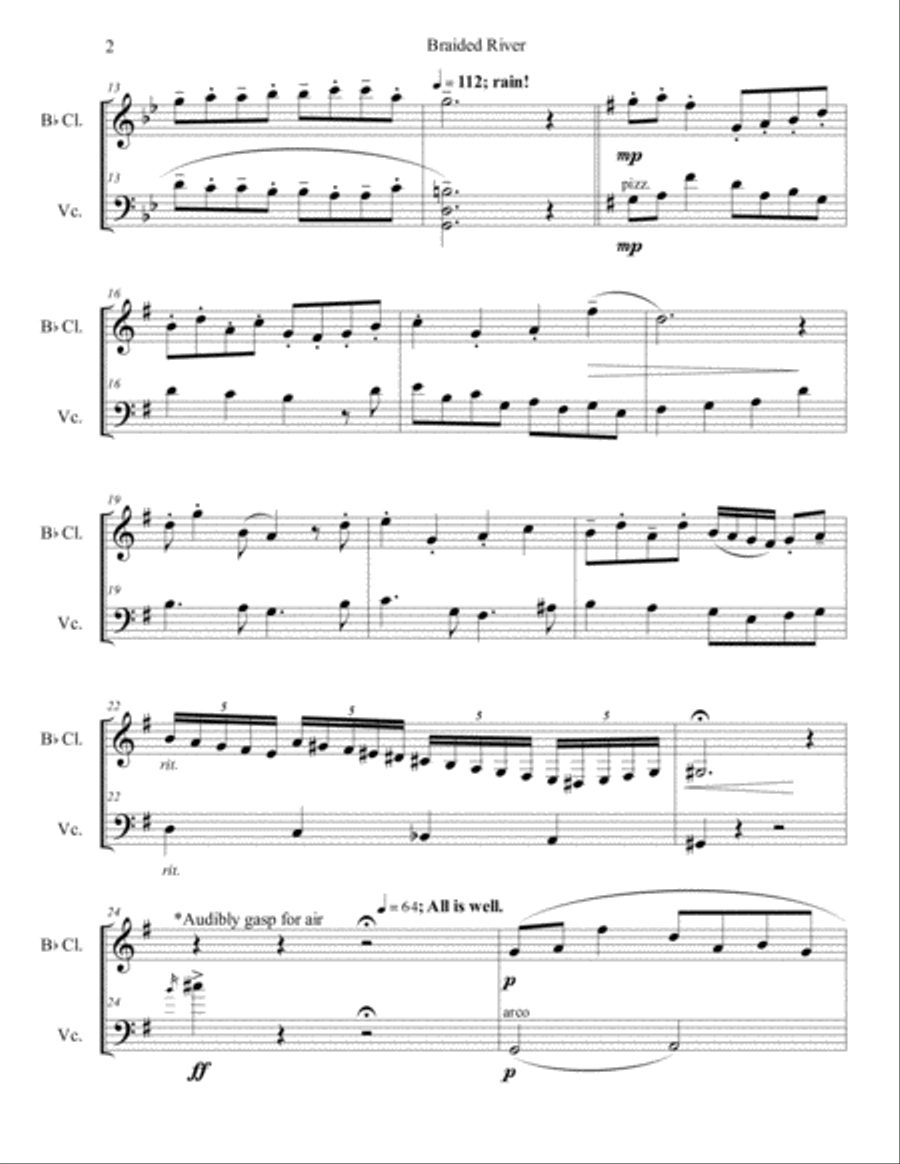 Braided River Clarinet scores gallery preview page 2