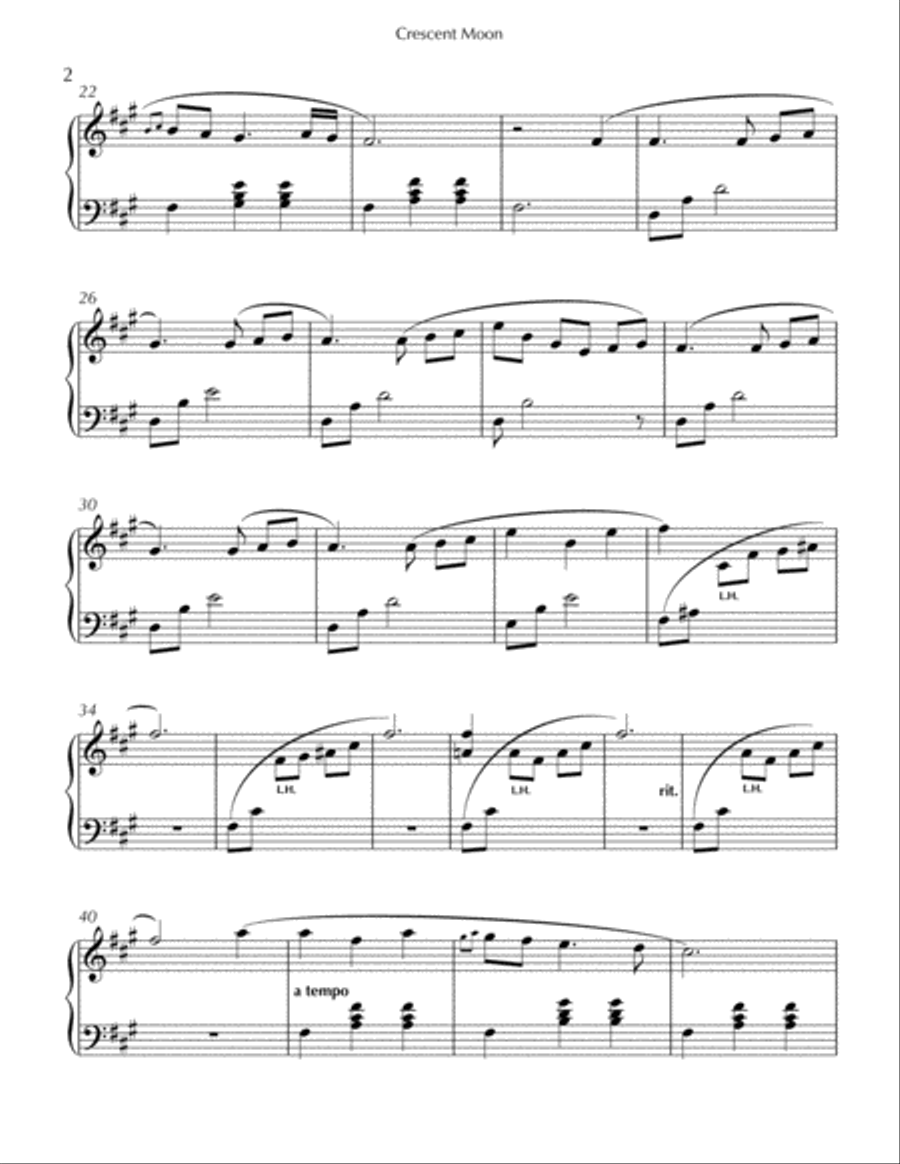 Crescent Moon Piano Solo scores gallery preview page 2