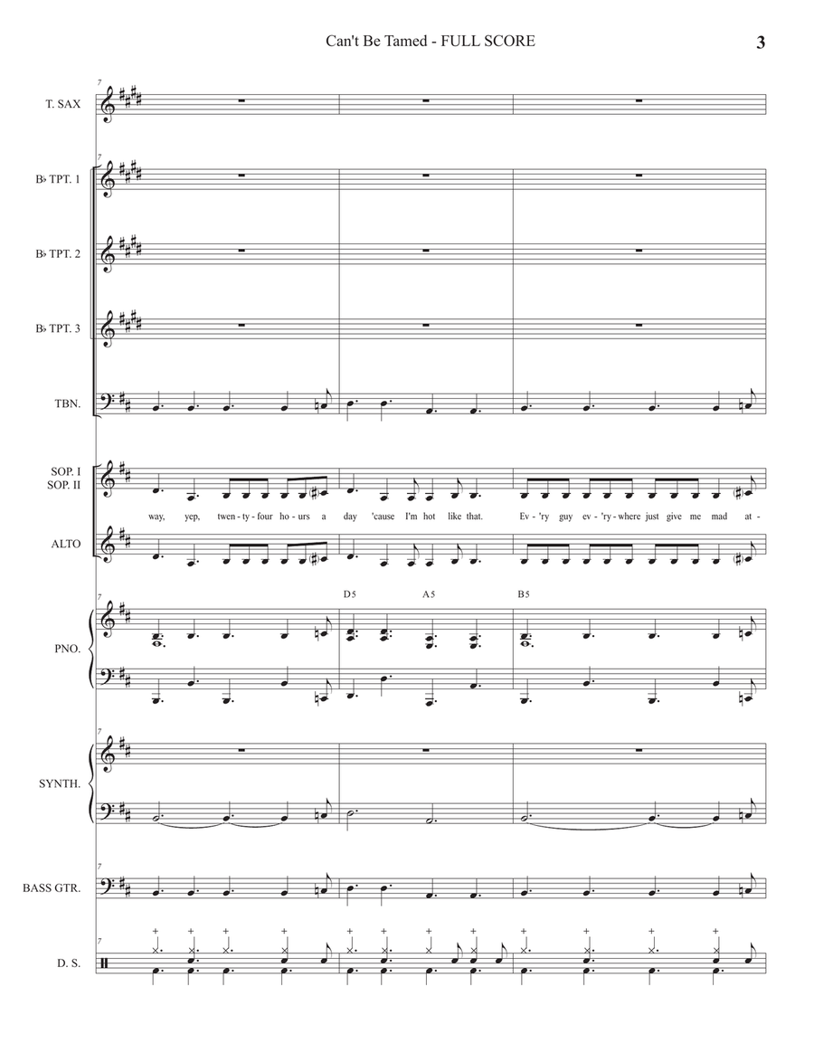 Can't Be Tamed Large Ensemble scores gallery preview page 6